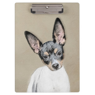 Rat Terrier Painting - Niedliche Original Dog Art Klemmbrett