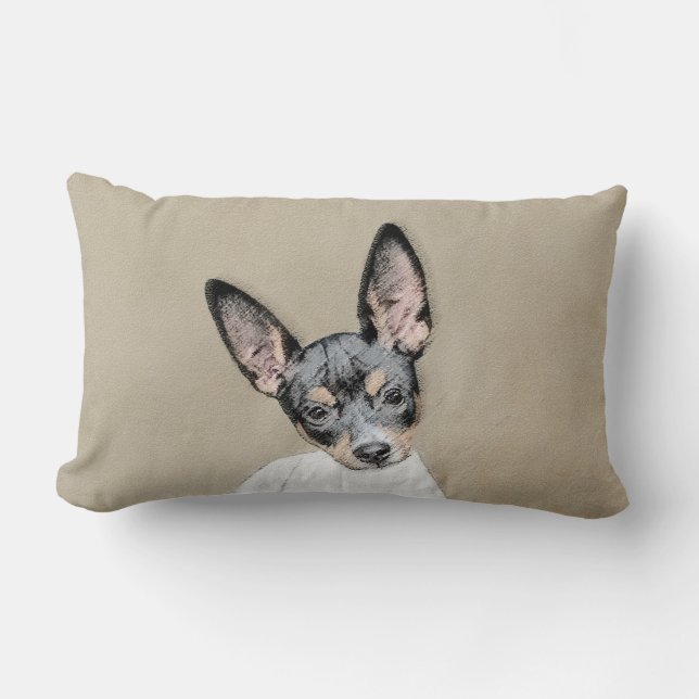Rat Terrier Painting - Niedliche Original Dog Art Lendenkissen (Vorderseite)