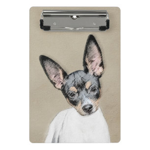 Rat Terrier Painting - Niedliche Original Dog Art Mini Klemmbrett