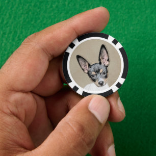 Rat Terrier Painting - Niedliche Original Dog Art Pokerchips