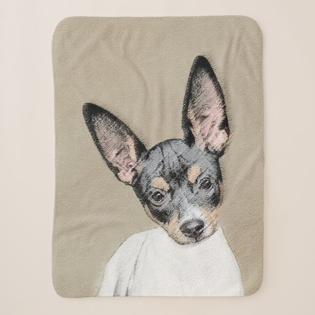 Rat Terrier Painting - Niedliche Original Dog Art Sherpadecke (Vorderseite)