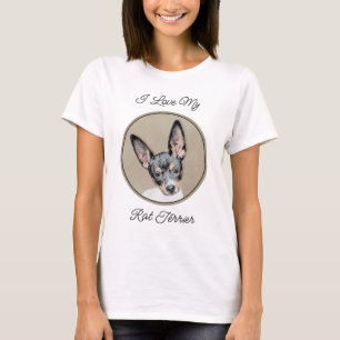 Rat Terrier Painting - Niedliche Original Dog Art T-Shirt