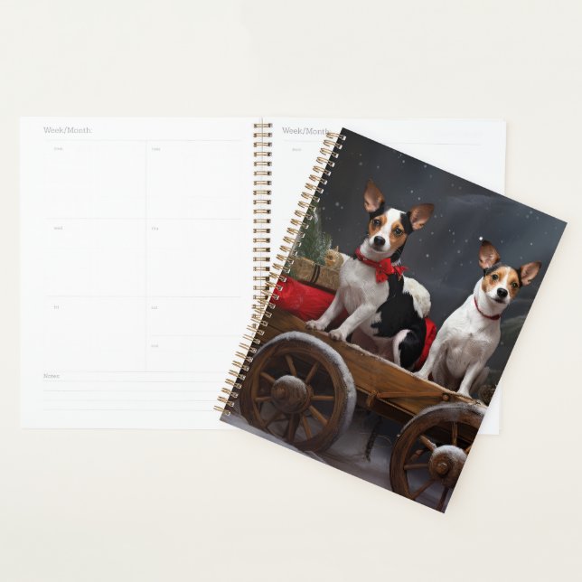 Rat Terrier Snowy Sleigh Weihnachtsdekor Planer (Anzeige)