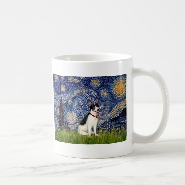 Rat Terrier - Starry Night Kaffeetasse (Rechts)