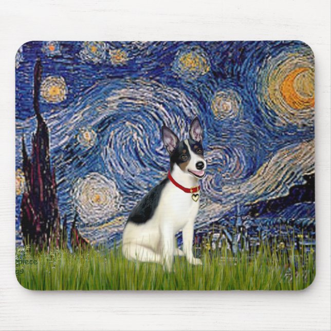 Rat Terrier - Starry Night Mousepad (Vorne)
