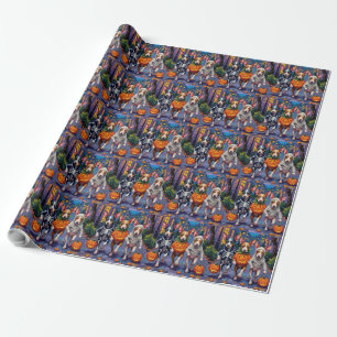 Rat Terrier Süßigkeitenbetteln Halloween Kostüme Geschenkpapier