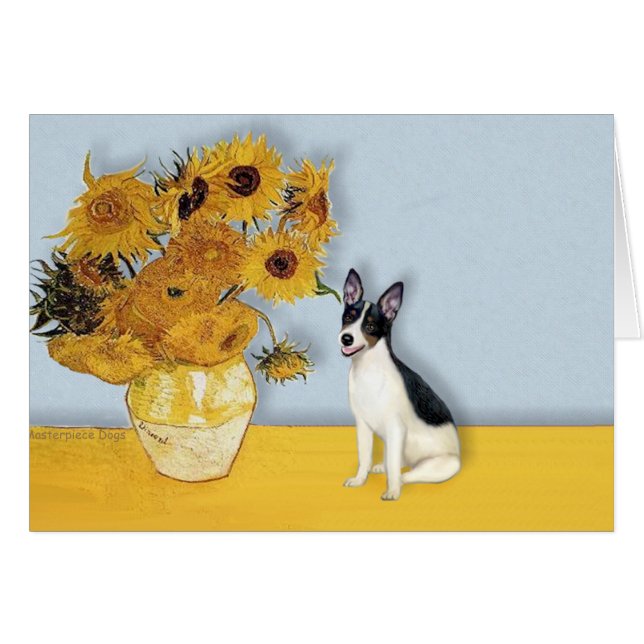 Rat Terrier - Tournesols (Devant horizontal)