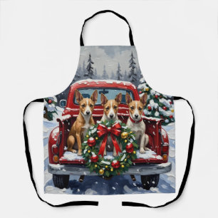Rat Terrier Weihnachten Rotes Lastwagen Ferien Schürze