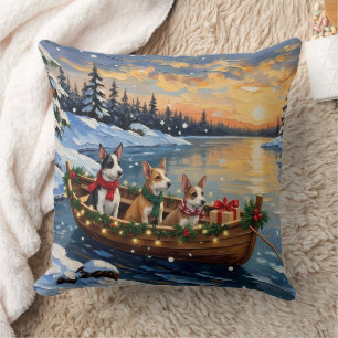 Rat Terrier Weihnachtsboot Urlaub Kissen