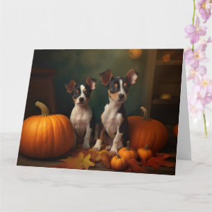 Rat Terrier Welpe Autumn Delight Pumpkin Karte