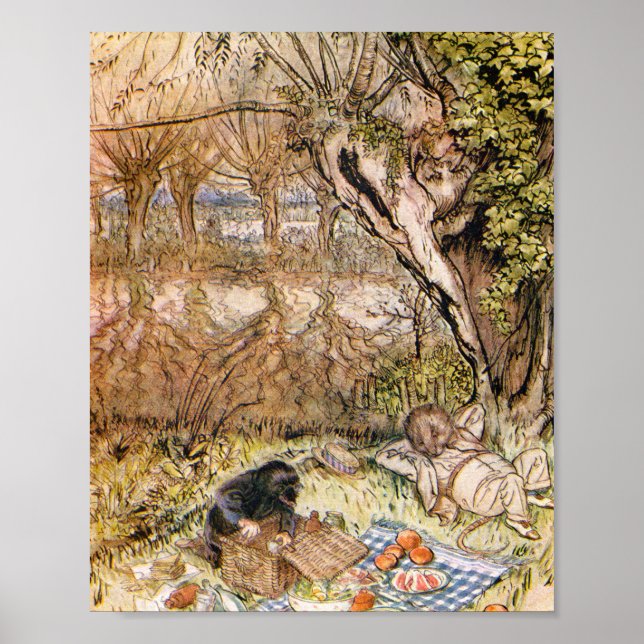 Rat und Mole haben einen Picnic - Arthur Rackham Poster (Vorne)