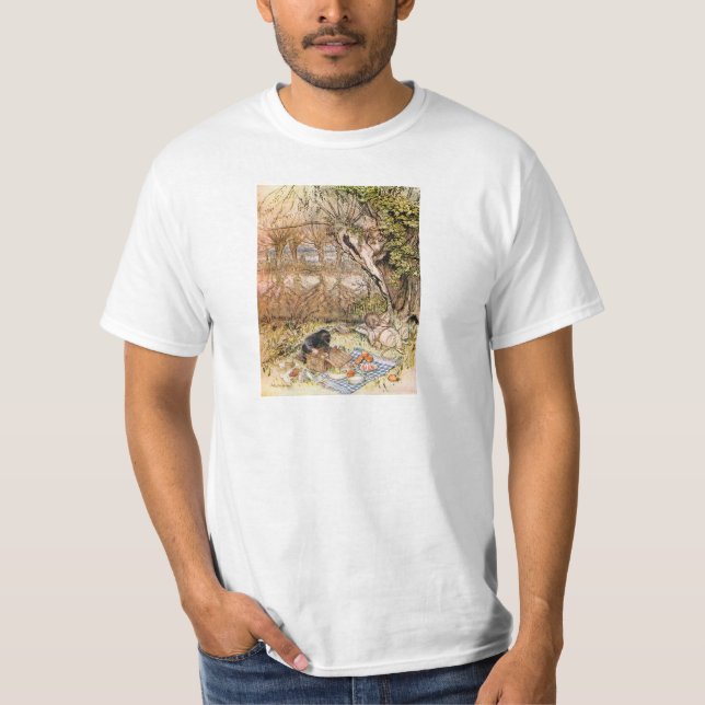 Rat und Mole haben einen Picnic - Arthur Rackham T-Shirt (Vorderseite)