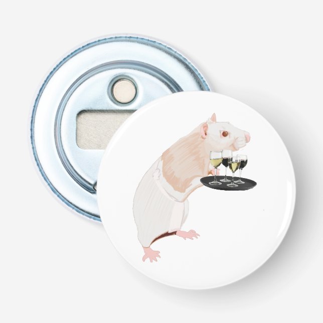 Rat Waiter surreal Flaschenöffner (Vorderseite)
