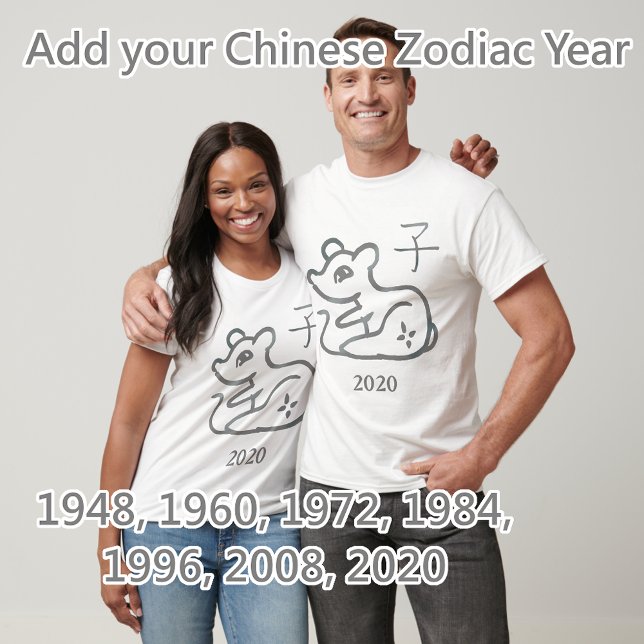 Rat Zodiac individuell anpassbares Jahr T-Shirt (Von Creator hochgeladen)
