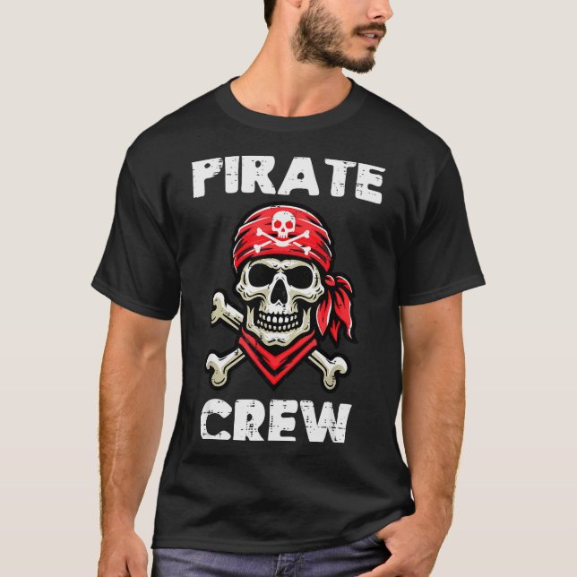 Rate Crew Skull Crossbones Funny Matching Men Wome T-Shirt (Vorderseite)