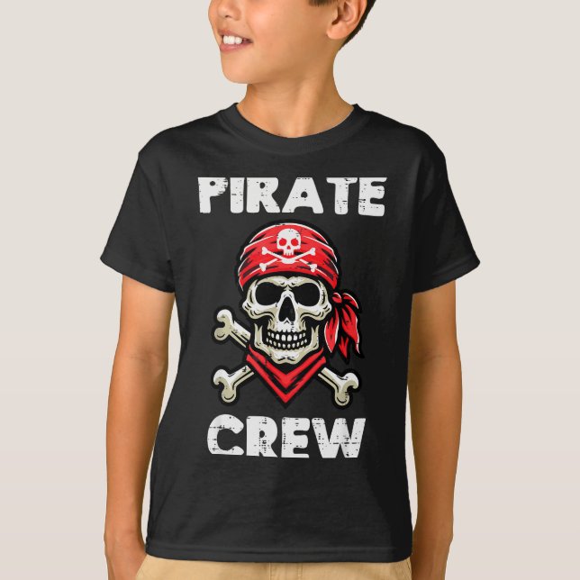 Rate Crew Skull Crossbones Funny Matching Men Wome T-Shirt (Vorderseite)
