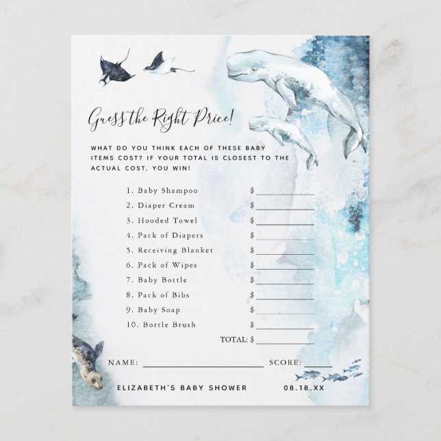 Rate den Preis | Baby Showspiel (Vorderseite)