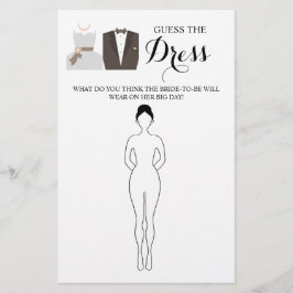 Rate die Dress Brautparty Game Card Flyer