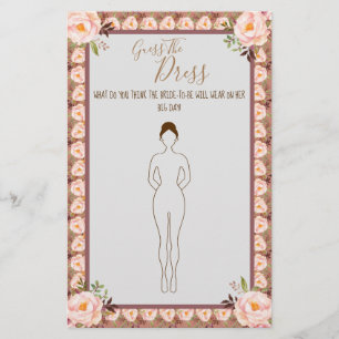Rate die Dress Brautparty Game Card Flyer