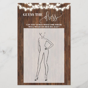 Rate die Dress Western Brautparty Game Card Flyer