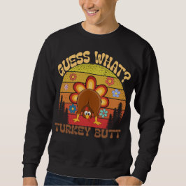 Rate Mal? Truthahn Hintern  Lustiges Retro-Ernteda Sweatshirt
