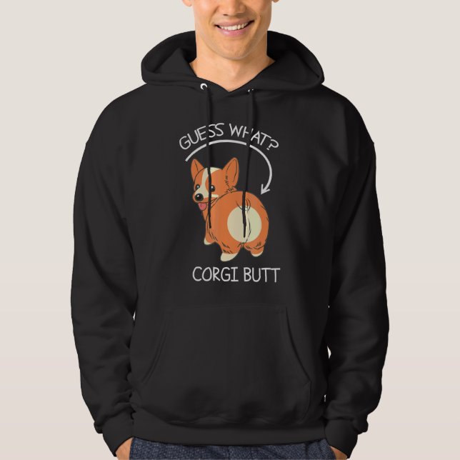 Rate mal, was Corgi Hintern Hoodie (Vorderseite)
