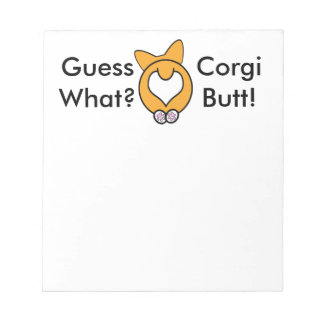 Rate mal was? Corgi Hintern! Notizblock