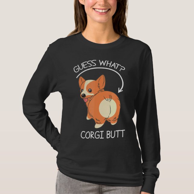 Rate mal, was Corgi Hintern T-Shirt (Vorderseite)