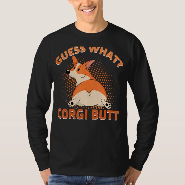 Rate mal, was Corgi Hintern T-Shirt (Vorderseite)