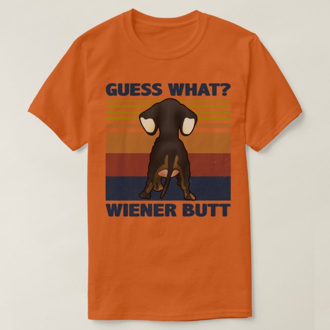 Rate mal, was Dackel Hintern T-Shirt (Design vorne)