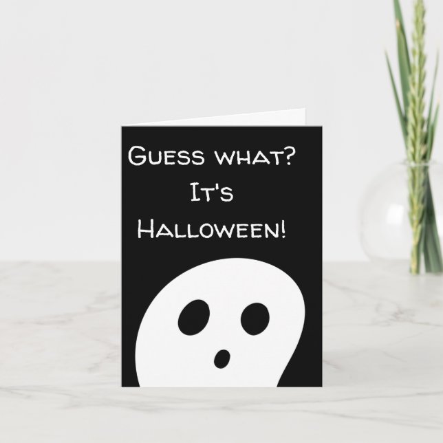 Rate mal was? Es ist Halloween! Bootkarte Karte (Vorderseite)