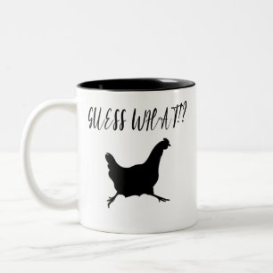 Rate mal was? Hühner-Hintern, Hühnerlover Zweifarbige Tasse