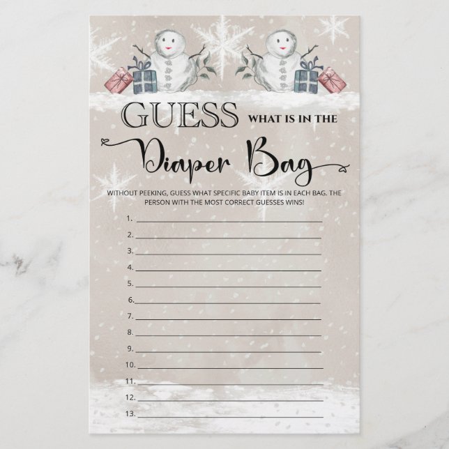 Rate mal, was sich in der Windeln-Babydusche befin (Vorderseite)