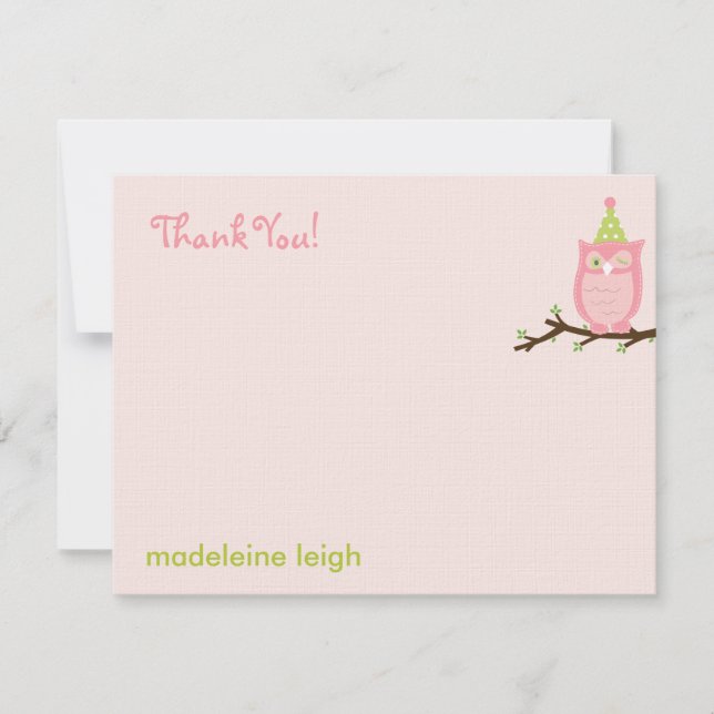 Rate mal, wen? Flat-Dankeschön-Karte - Rosa Dankeskarte (Vorderseite)