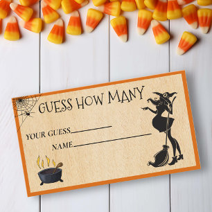 Rate mal, wie viele Babybriefe Hexen Halloween Visitenkarte