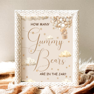 Rate mal, wie viele Gummibärchen Baby Shower Spiel Poster