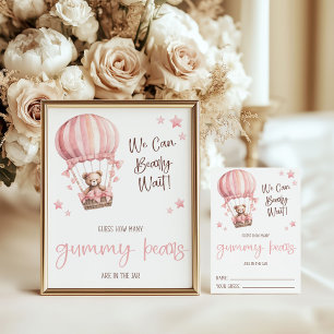 Rate mal, wie viele Gummibären Baby Shower Spielka Begleitkarte