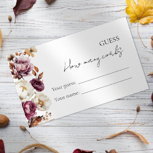 Rate mal, wie viele Korken   Burgundy Fall Brautpa Begleitkarte