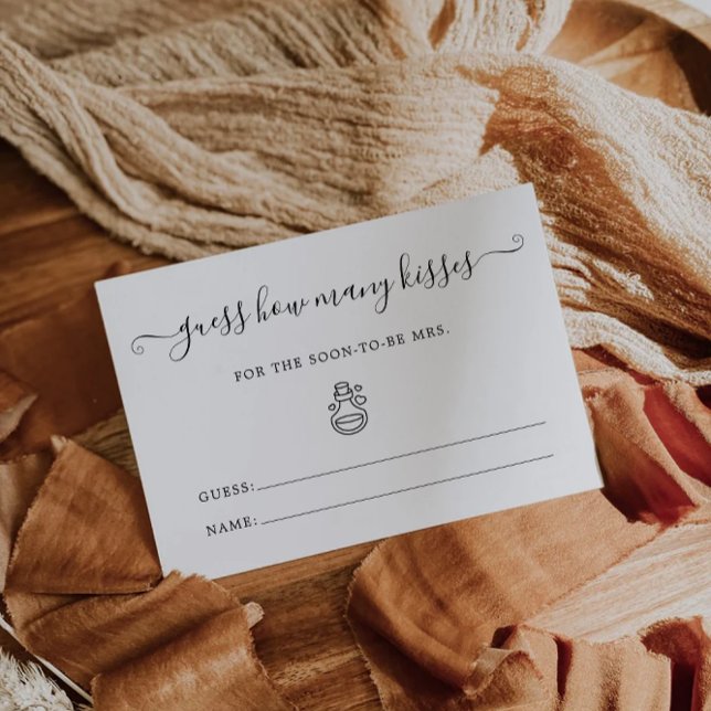 Rate mal, wie viele Küsse es für die baldige Frau  (Guess How Many Kisses For The Soon To Be Mrs Card)