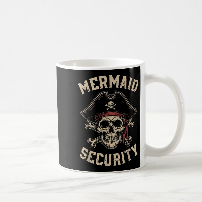 Rate Mermaid Security Funny Skull Costume Dad Men  Kaffeetasse (Rechts)