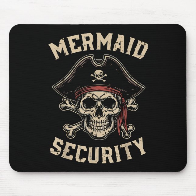 Rate Mermaid Security Funny Skull Costume Dad Men  Mousepad (Vorne)