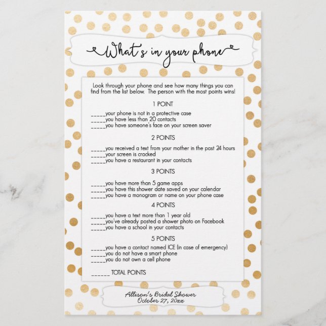 Rate wer + Handyspiele, Golddot bridal 3983 (Vorderseite)