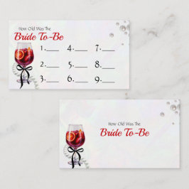 Rate, wie alt die "Bride to be"-Game-Antwortkarte Begleitkarte
