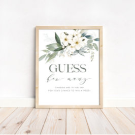 Rate, wie viele Baby Shower Game Schild Floral Blä