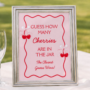Rate, wie viele Cherry Baby Shower Game Poster