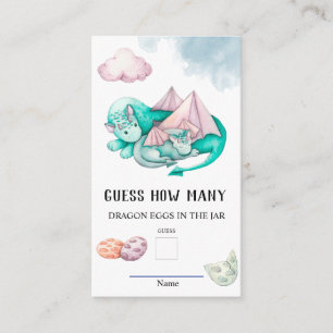 Rate, wie viele Dragon Eggs Baby Showspiel Begleitkarte