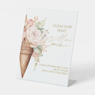 Rate, wie viele Eiscreme-Cones Brautparty signiere Sockelschild