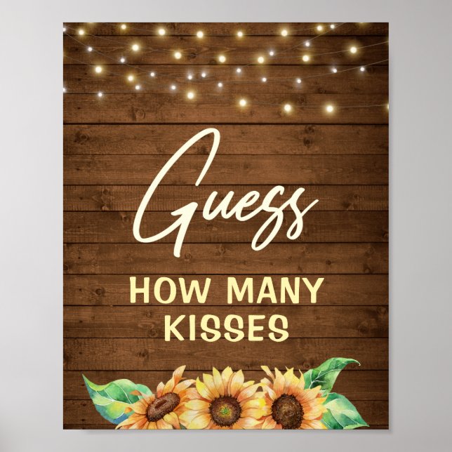 Rate, wie viele Erdnüsse Kisses Candies Sonnenblum Poster (Vorne)