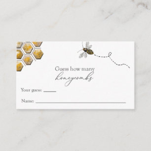 Rate wie viele Honeycombs Bee Baby Shower Spiel Begleitkarte