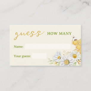Rate wie viele Hummeln Honeybee Party Fun Game Begleitkarte